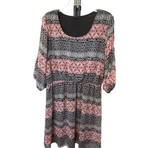 Espresso 2X Scoop Neck‎ Printed Pullover Dress